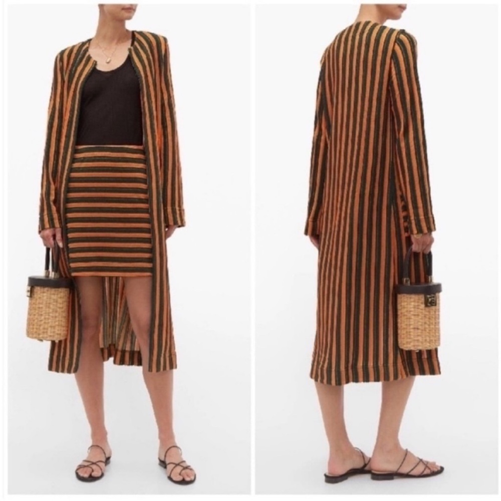 Staud Mia Striped Terry Cloth Robe - Picture 3 of 8